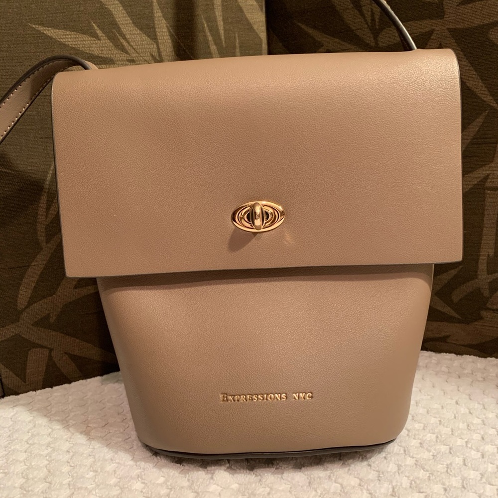 Expressions NYC Vegan Leather Shoulder Bag New!